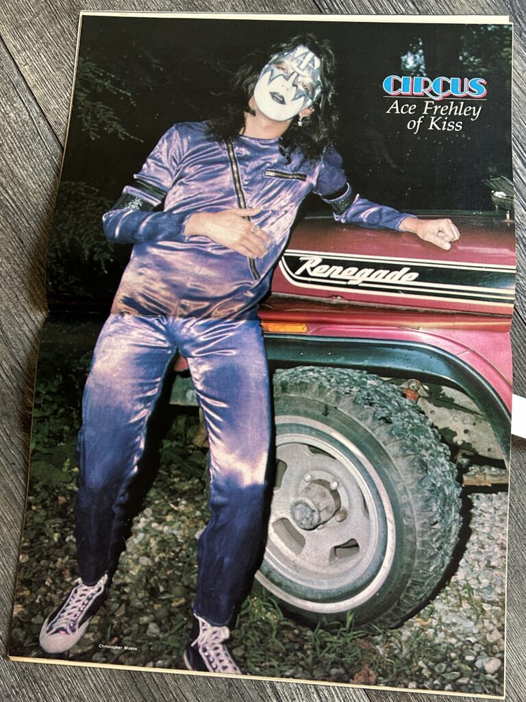 KISS Poster Centerfold Ace Frehley Aucoin 1975 Circus Magazine Apr 1978 Blondie