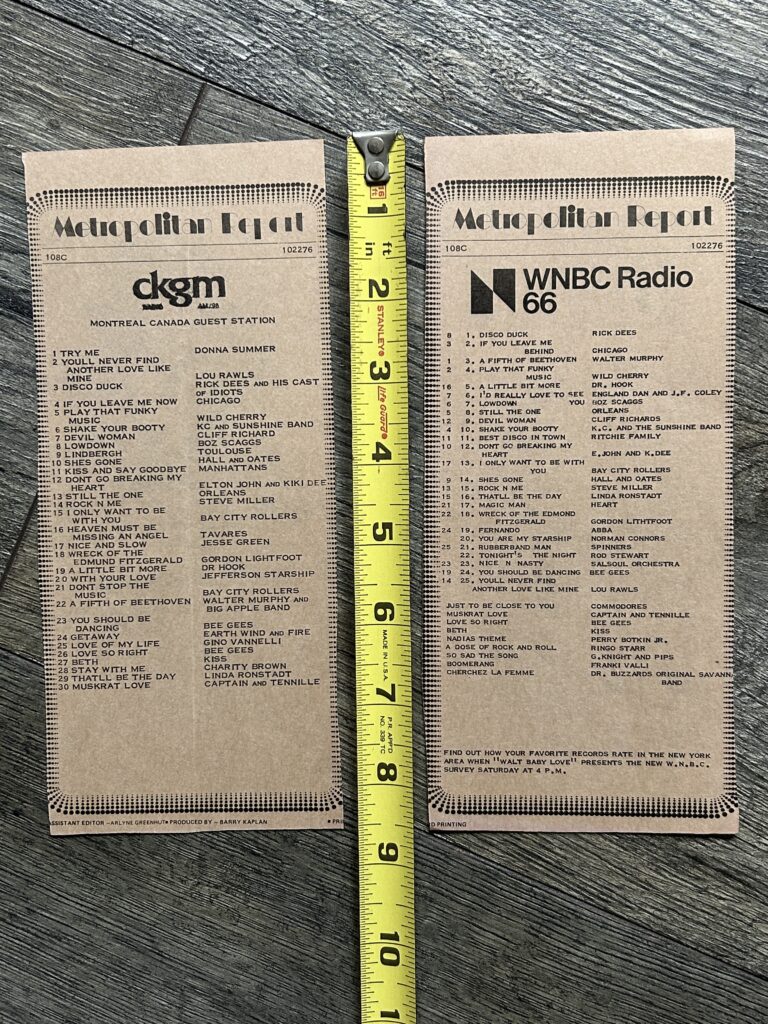 KISS Radio Survey BETH Single 2pc Lot Oct 2 1976 Vintage Kiss Memorabilia Aucoin