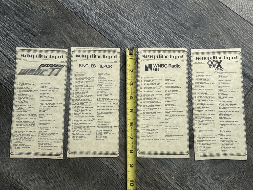 KISS Radio Survey BETH Single 4pc Lot Nov19 1976 Vintage Kiss Aucoin Peter Criss