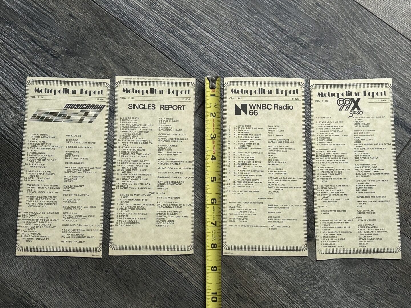 KISS Radio Survey BETH Single 4pc Lot Nov19 1976 Vintage Kiss Aucoin Peter Criss
