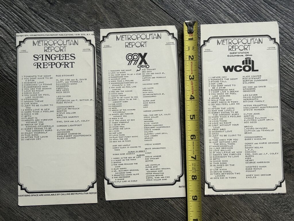 KISS Radio Survey BETH Single 3pc Lot Dec17 1976 Vintage Kiss Aucoin Peter Criss