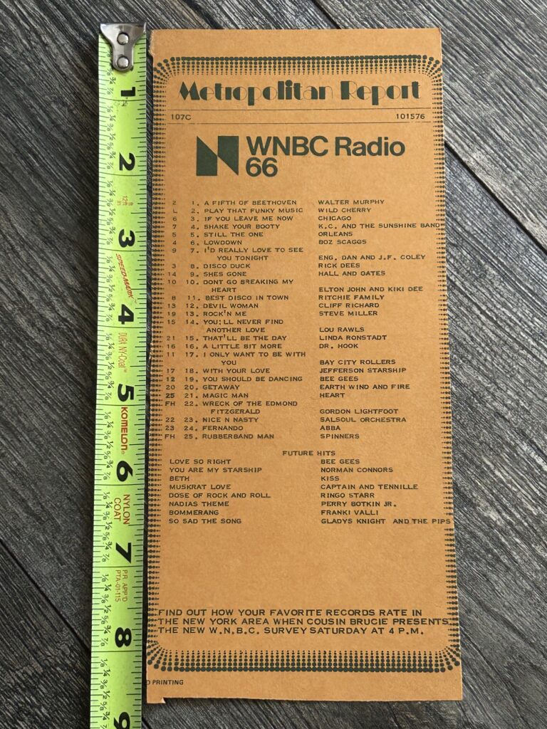 KISS Radio Survey Beth Oct 15 1976 Vintage Kiss Aucoin Peter Criss Destroyer
