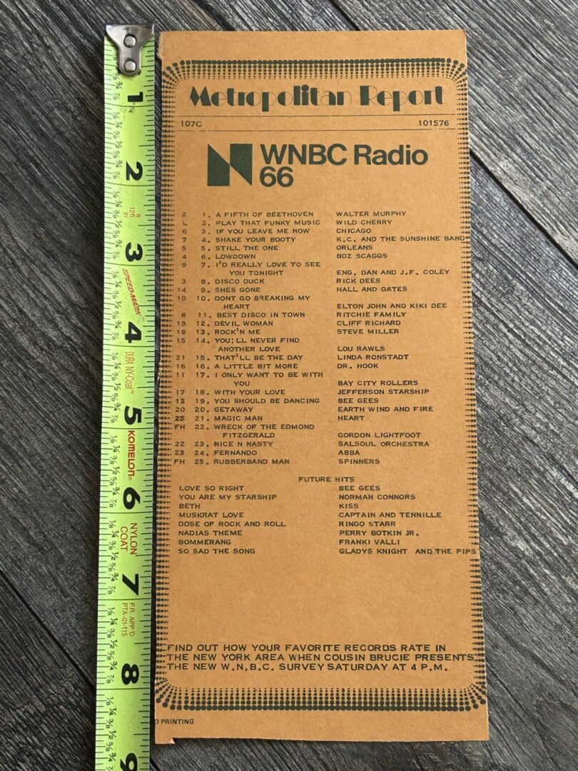 KISS Radio Survey Beth Oct 15 1976 Vintage Kiss Aucoin Peter Criss Destroyer