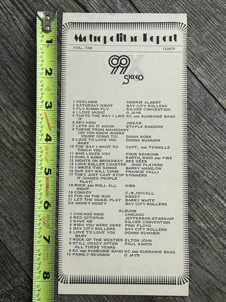 KISS Radio Survey Rock And Roll All Nite Dec 26 1975 Alive Vintage Kiss Aucoin