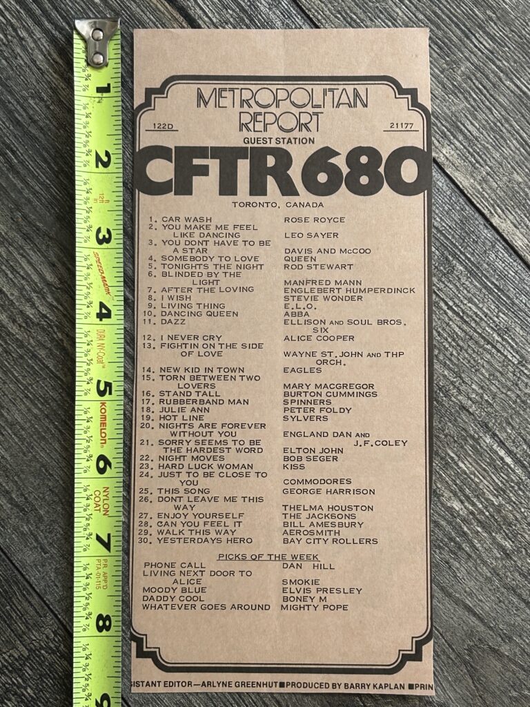KISS Radio Survey Hard Luck Woman Feb 11 1977 Vintage Aucoin Rock And Roll Over