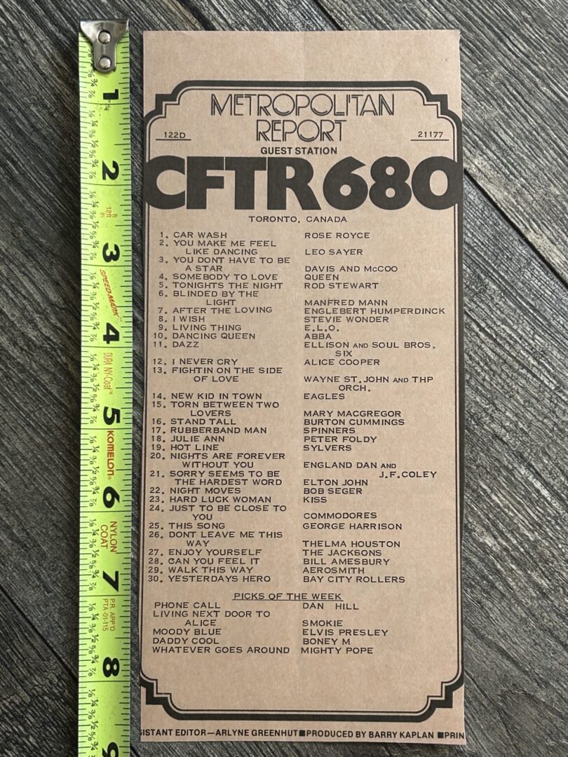 KISS Radio Survey Hard Luck Woman Feb 11 1977 Vintage Aucoin Rock And Roll Over