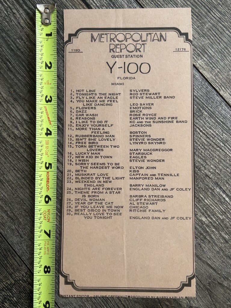 KISS Radio Survey Beth Dec 1 1976 Vintage Kiss Aucoin Peter Criss Destroyer