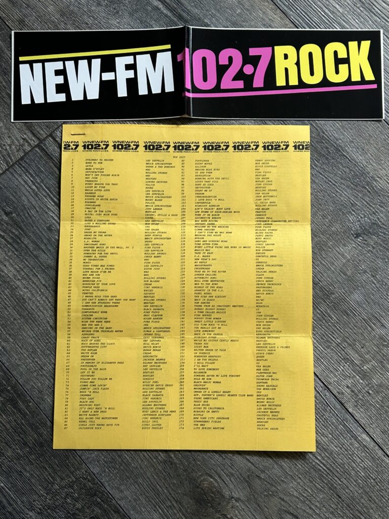 KISS Radio Survey Rock N Roll All Nite NY Groove 102.7 FM NY Vintage Kiss Aucoin