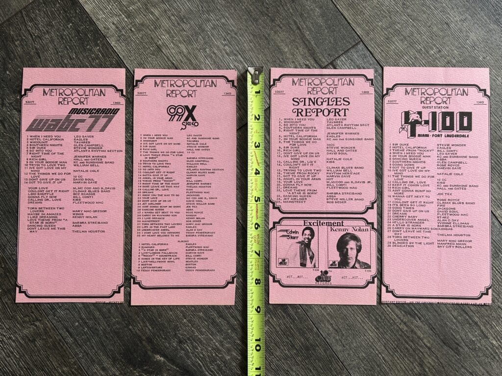 KISS Radio Survey Calling Dr. Love 4pc Lot May 20 1977 Vintage Kiss Aucoin
