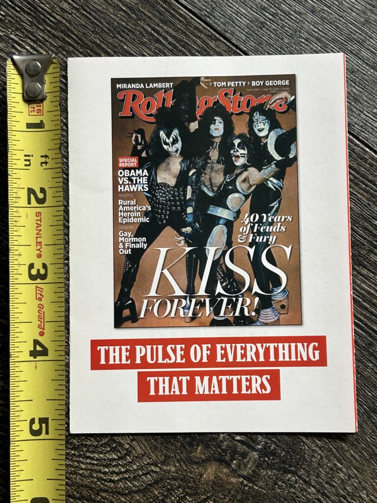 KISS Rolling Stone Magazine Subscription Promo Brochure 2014 Vintage Kiss Aucoin