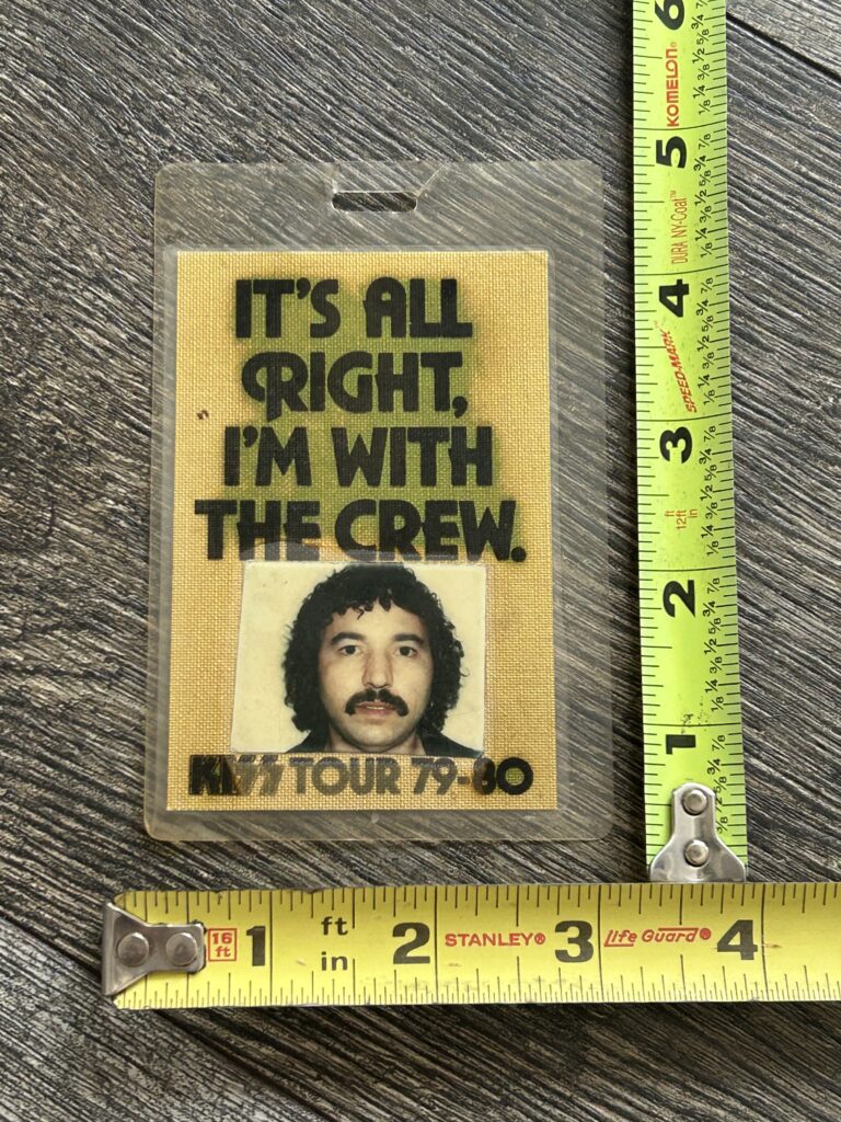 KISS Laminate Pass 79-80 Tour Crew Rosie Licata Security Aucoin Vintage Kiss