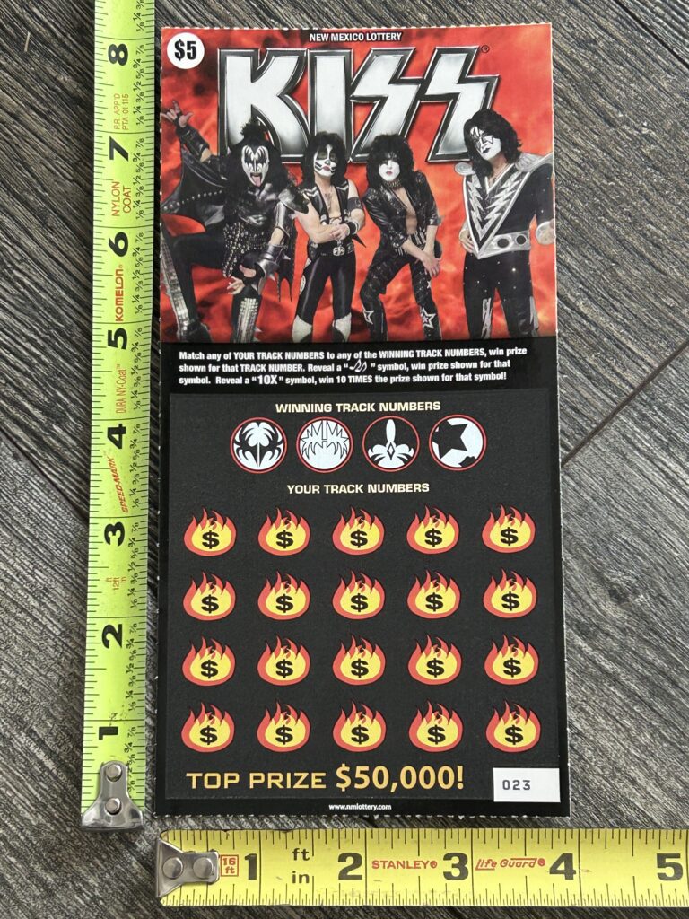 KISS Scratcher Lottery Card UNUSED New Mexico Void Vintage Kiss Memorabilia