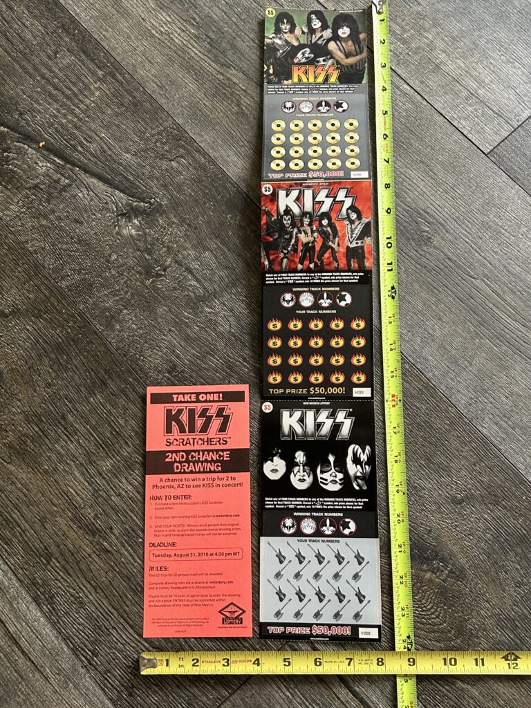 KISS Scratcher Lottery Card 3pc Set New Mexico Void Vintage Kiss Memorabilia B