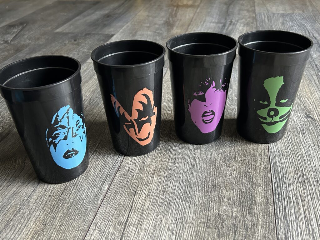 KISS Cup Set 1990 B 1970's Aucoin Era Color Faces Vintage Kiss Memorabilia