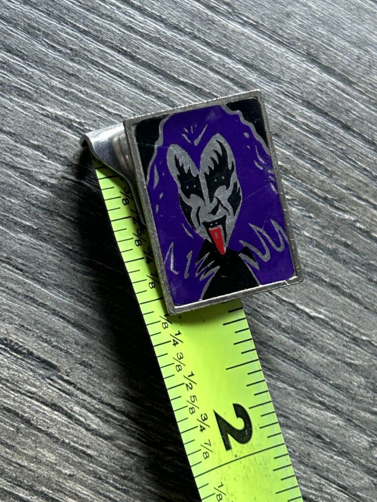 KISS Pin Badge Enamel Gene Simmons Purple Silver Vintage Kiss Memorabilia Aucoin