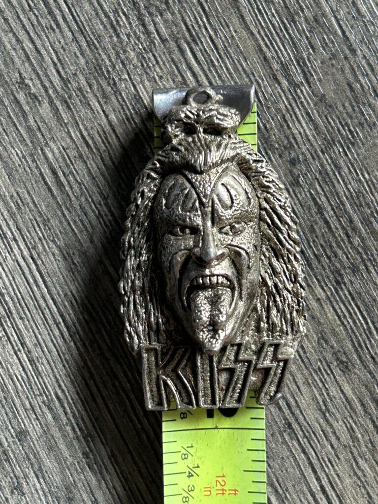 KISS Pendant Gene Simmons Head Shiny Finish Vintage Kiss Memorabilia Aucoin
