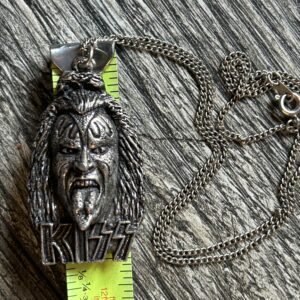 KISS Necklace Pendant Gene Simmons Head Silver Vintage Kiss Memorabilia Aucoin