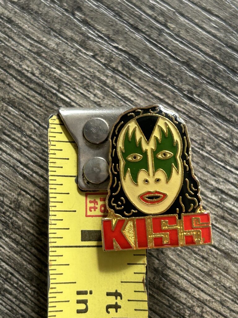 KISS Pin Badge Gene Simmons Dynasty Face 1" Vintage Kiss Memorabilia Aucoin
