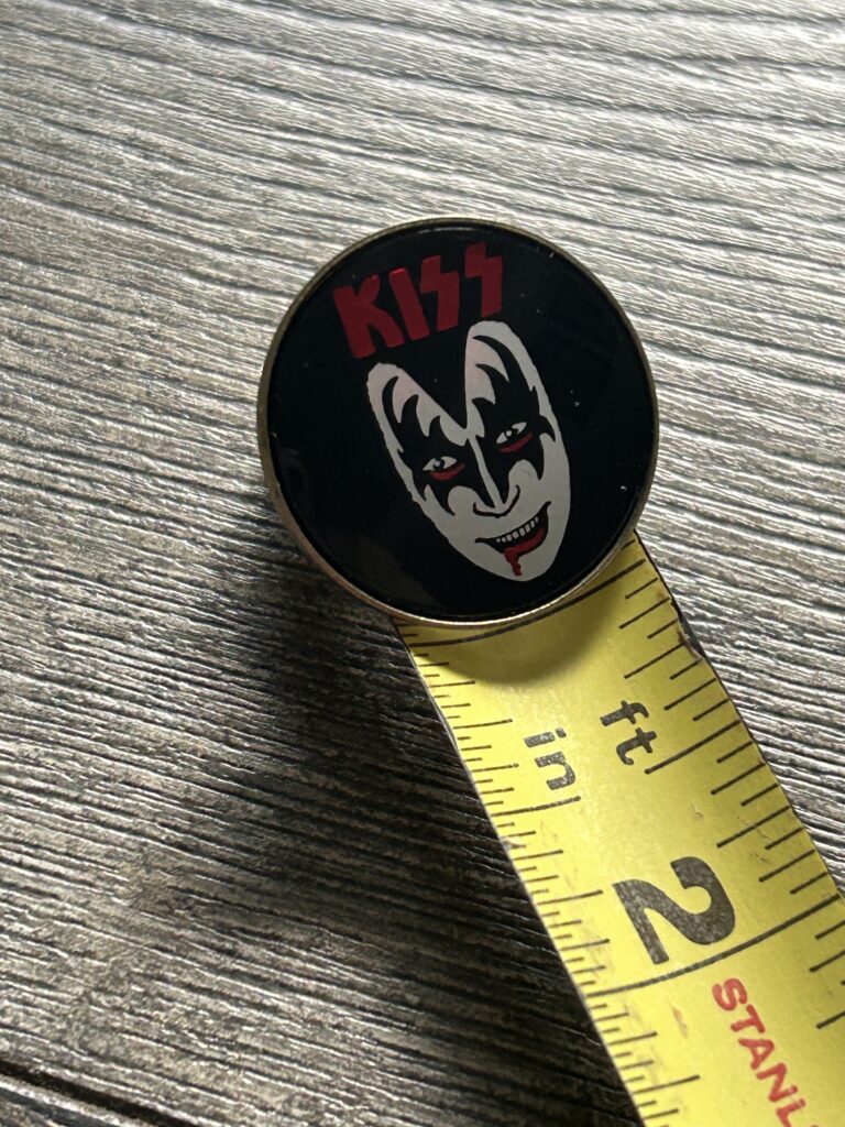KISS Pin Badge Gene Simmons 1978 Solo Album 1" Vintage Kiss Memorabilia Aucoin