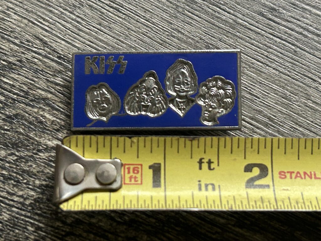 KISS Pin Badge Unmasked Heads Dark Blue 1 3/4" Vintage Kiss Memorabilia Aucoin