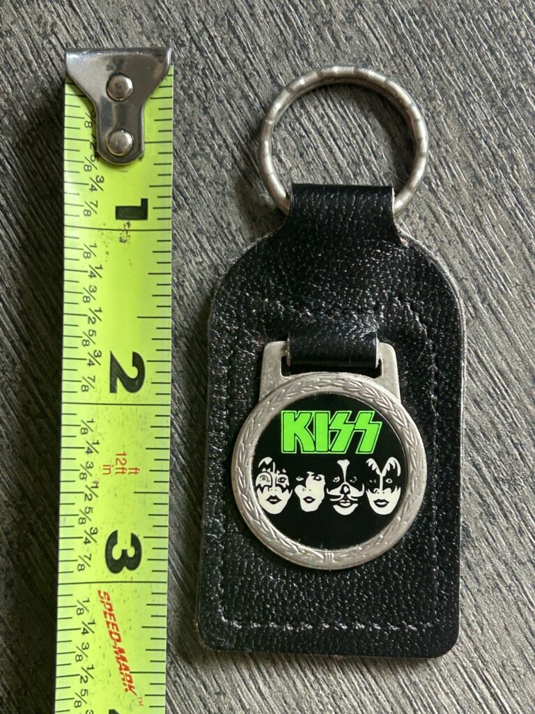 KISS Keychain Dynasty Medallion Black Leather UK Vintage Kiss Memorabilia Aucoin