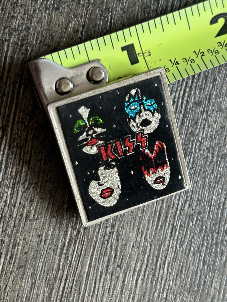 KISS Pin Badge Dynasty Sparkle Rectangle 1.25 Vintage Kiss Memorabilia Aucoin