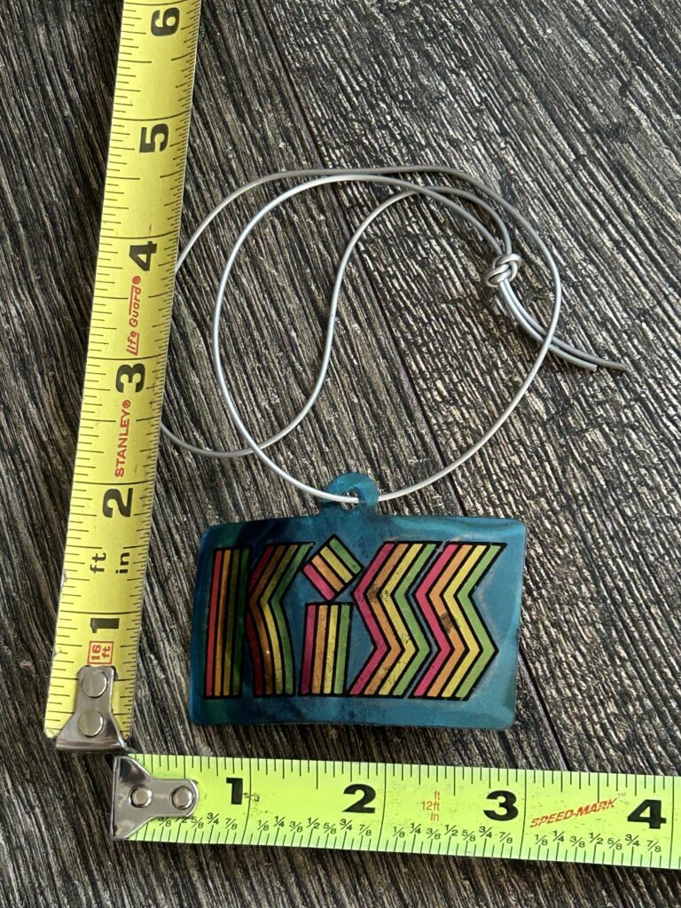 KISS Pendant Necklace On Cord Headshop 70's Vintage Kiss Memorabilia Aucoin Era