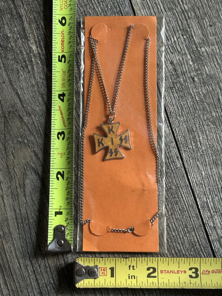 KISS Pendant Necklace Iron Cross Silver Gold Vintage Kiss Memorabilia Aucoin