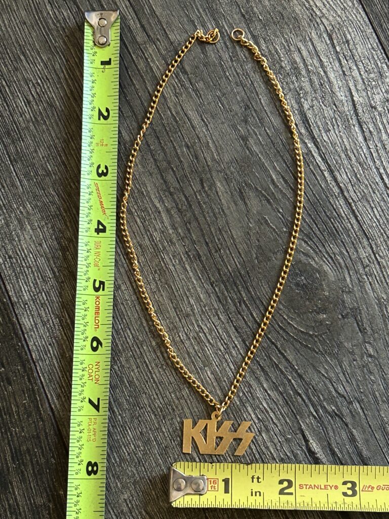 KISS Gumball Machine Gold Colored Logo Necklace Vintage Kiss Memorabilia Aucoin