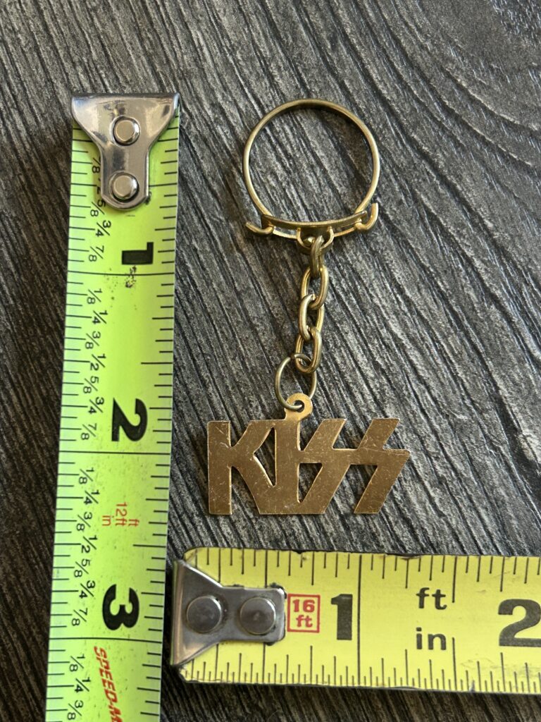 KISS Gumball Machine Gold Color Logo Keychain Vintage Kiss Memorabilia Aucoin A