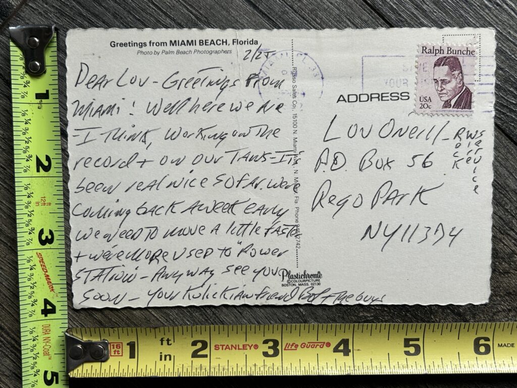 KISS Postcard Bob Kulick Handwritten Signed Autograph Vintage Kiss Memorabilia