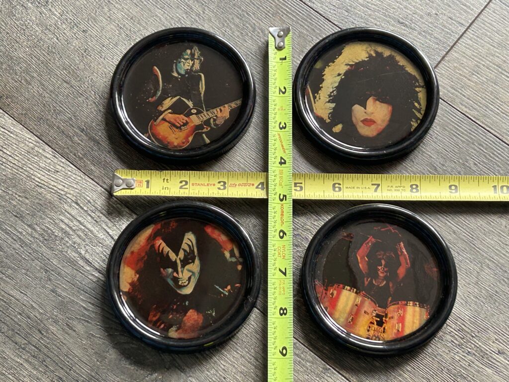 KISS Coaster 4pc Set Kiss Alive Headshop Vintage Kiss Memorabilia Aucoin