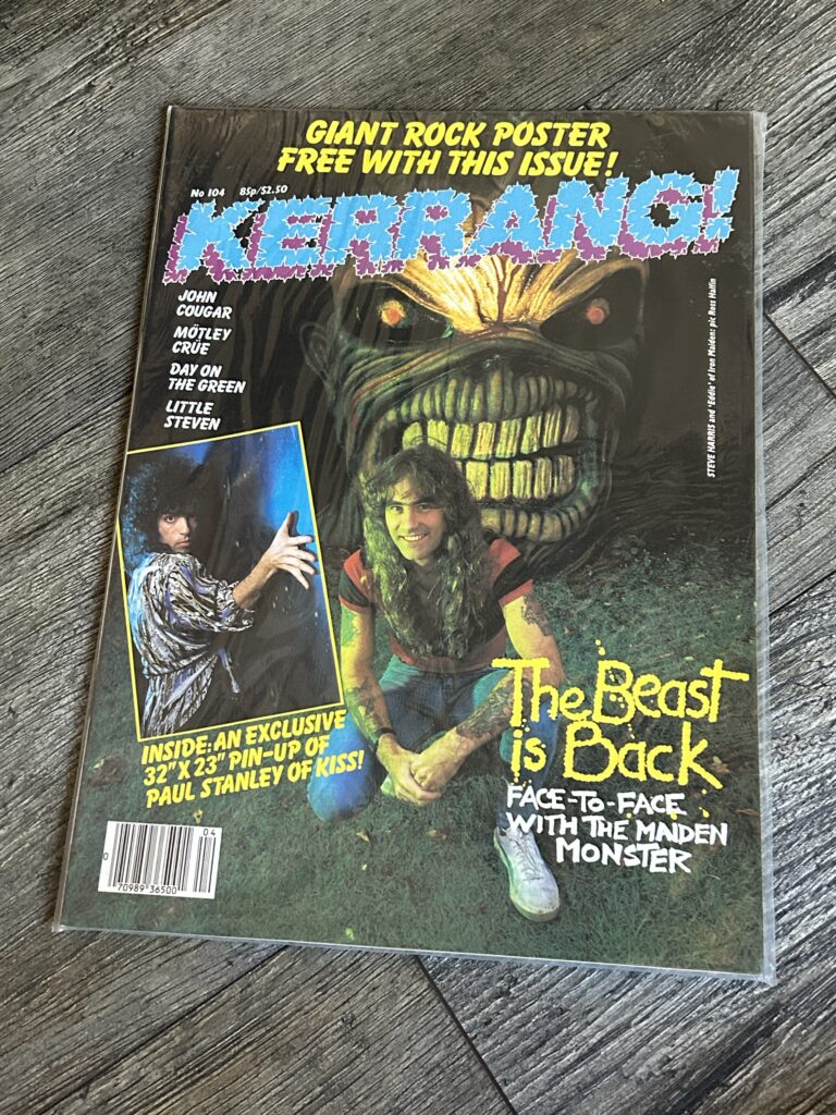 KISS Poster Centerfold Paul Stanley Kerrang Magazine Vintage Kiss Iron Maiden