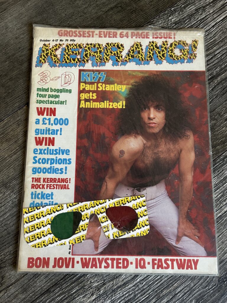 KISS Magazine Kerrang Oct 1984 Paul Stanley Animalize 3-D SEALED Vintage Kiss