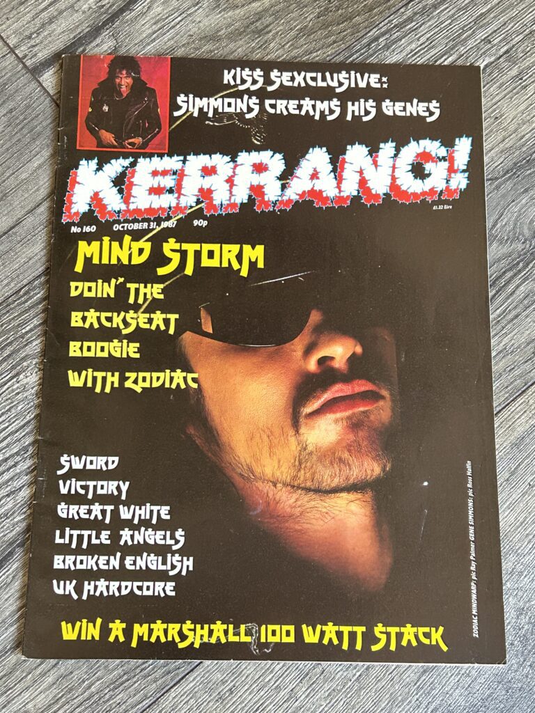 KISS Magazine Kerrang #160 1987 Gene Simmons Crazy Nights Ad Advert Vintage Kiss