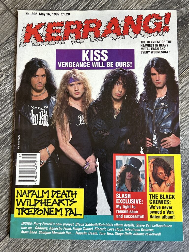 KISS Magazine Kerrang #392 May 1992 Kiss Revenge Vintage Kiss Memorabilia Kulick
