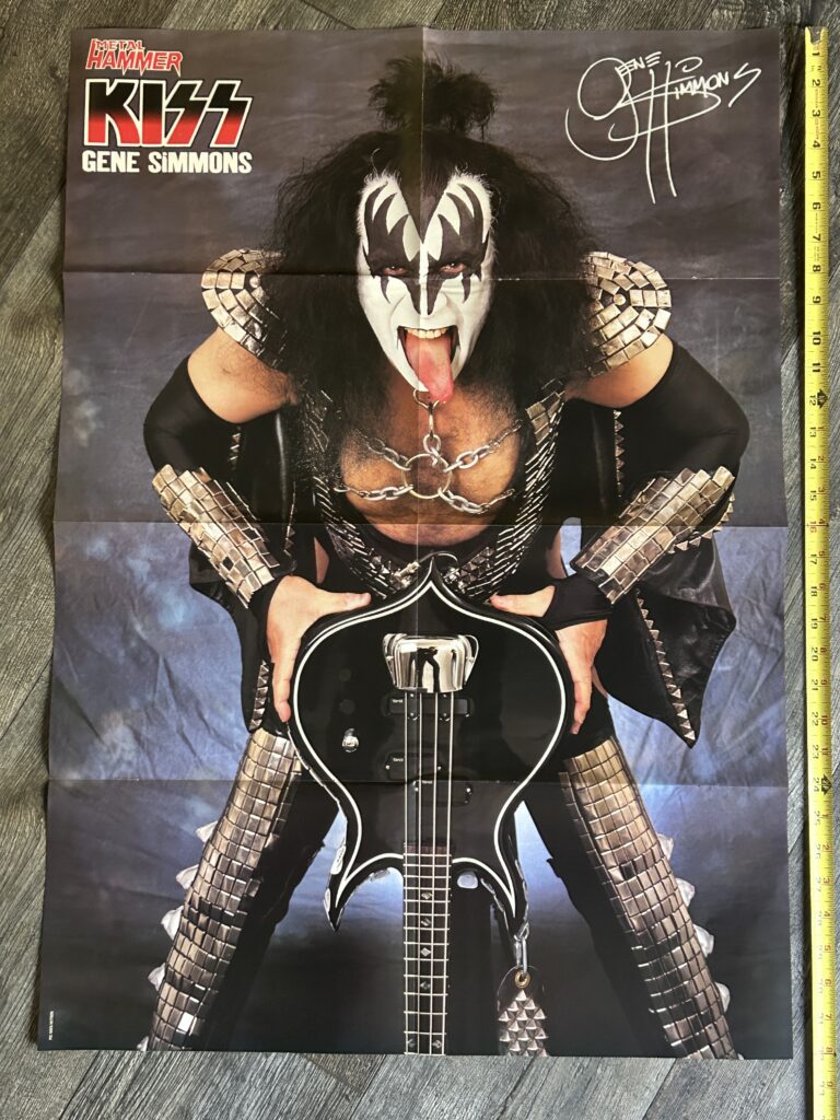 KISS Poster Centerfold GENE SIMMONS Reunion Tour 23x32 Vintage Kiss Memorabilia