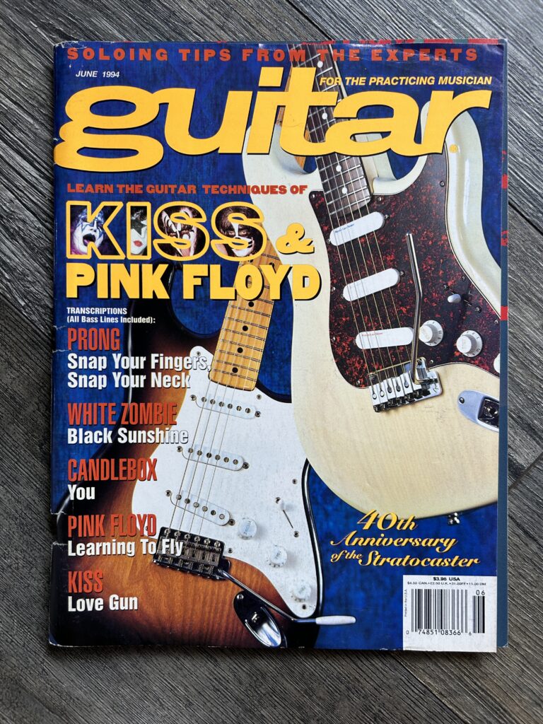 KISS Magazine Guitar For The Practicing Musician 1994 Vintage Kiss Pink Floyd