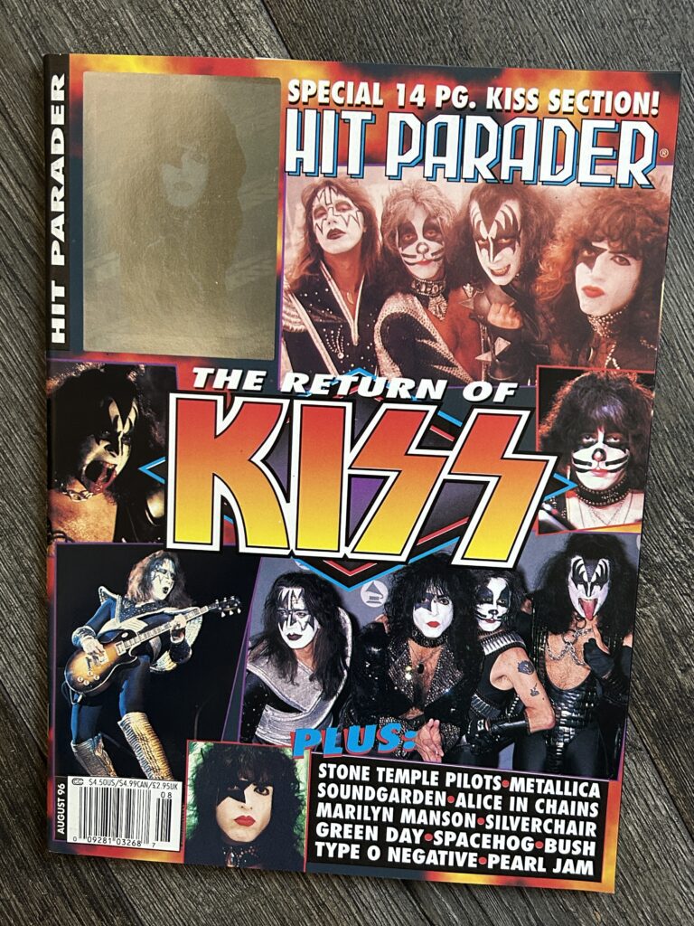 KISS Magazine Hit Parader Aug 1996 Gene Dynasty Poster Vintage Kiss Memorabilia