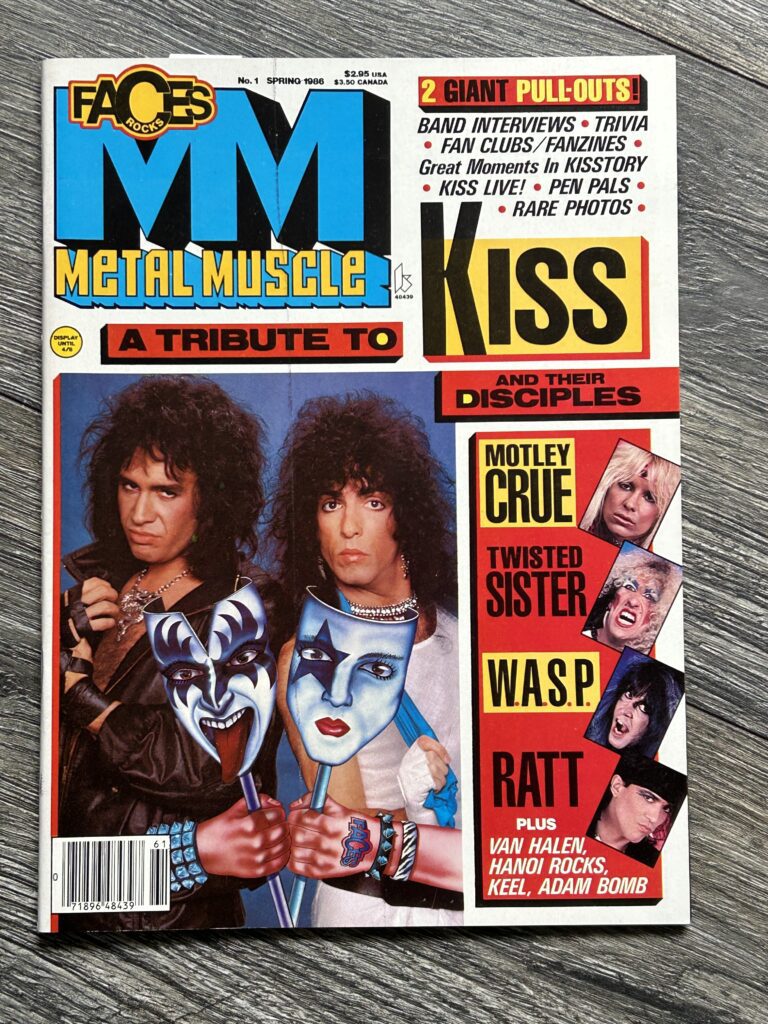 KISS Magazine Metal Muscle Faces Rocks 1986 Vintage Kiss Poster Crue Wasp Ratt