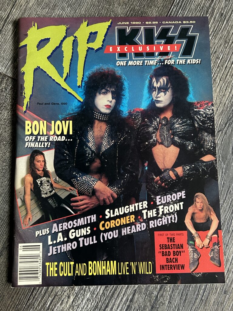 KISS Magazine RIP June 1990 Vintage Kiss Centerfold Poster Memorabilia Kiss Ad