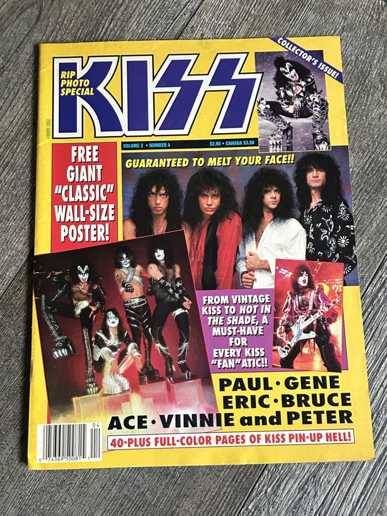 KISS Magazine RIP All Kiss Special 1990 Vintage Kiss 1977 Kissmas Poster Aucoin