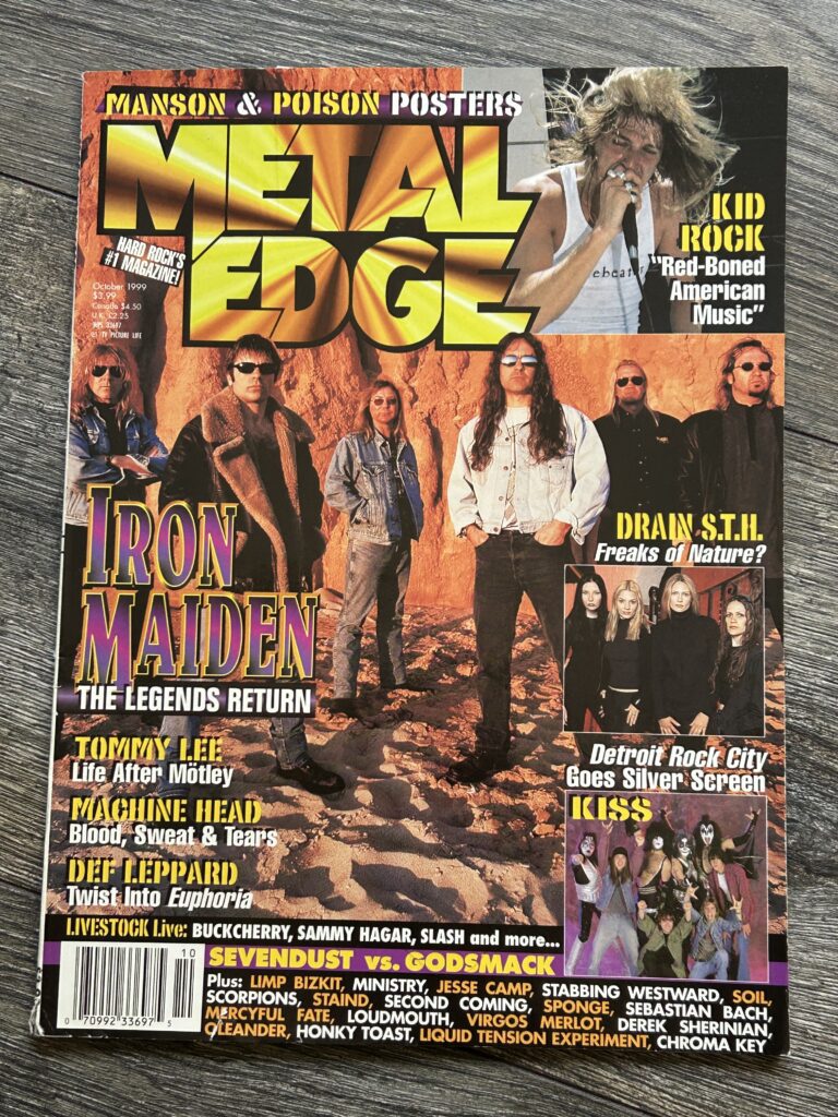 KISS Magazine Metal Edge 1999 Vintage Kiss Detroit Rock City Movie Kid Rock