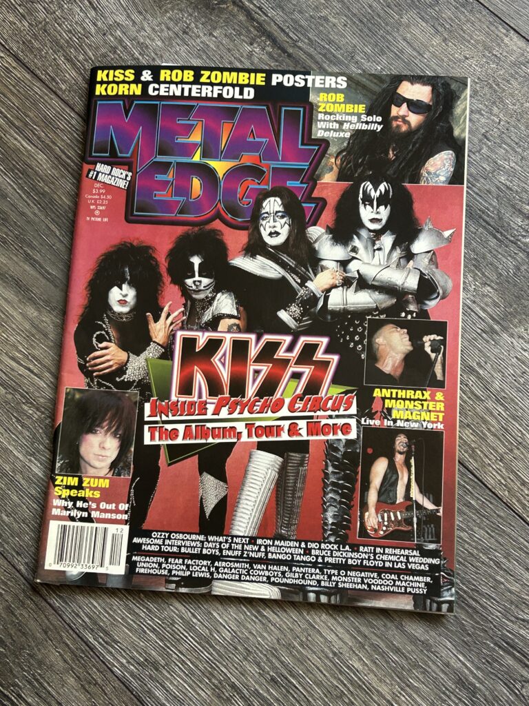 KISS Magazine Metal Edge Dec 1998 Psycho Circus Vintage Kiss Centerfold Poster