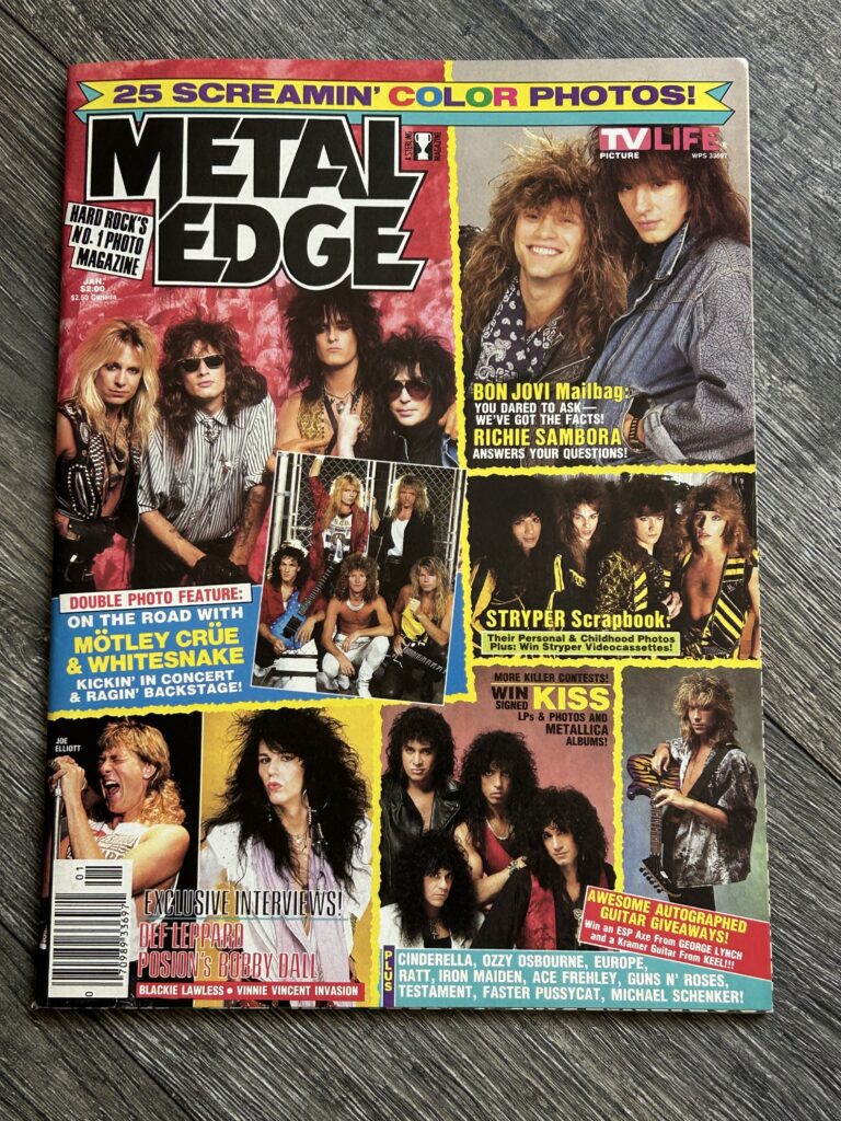 Metal Edge Magazine Jan 1988 Motley Crue Jovi Poison Ozzy KISS Ratt Hair Metal