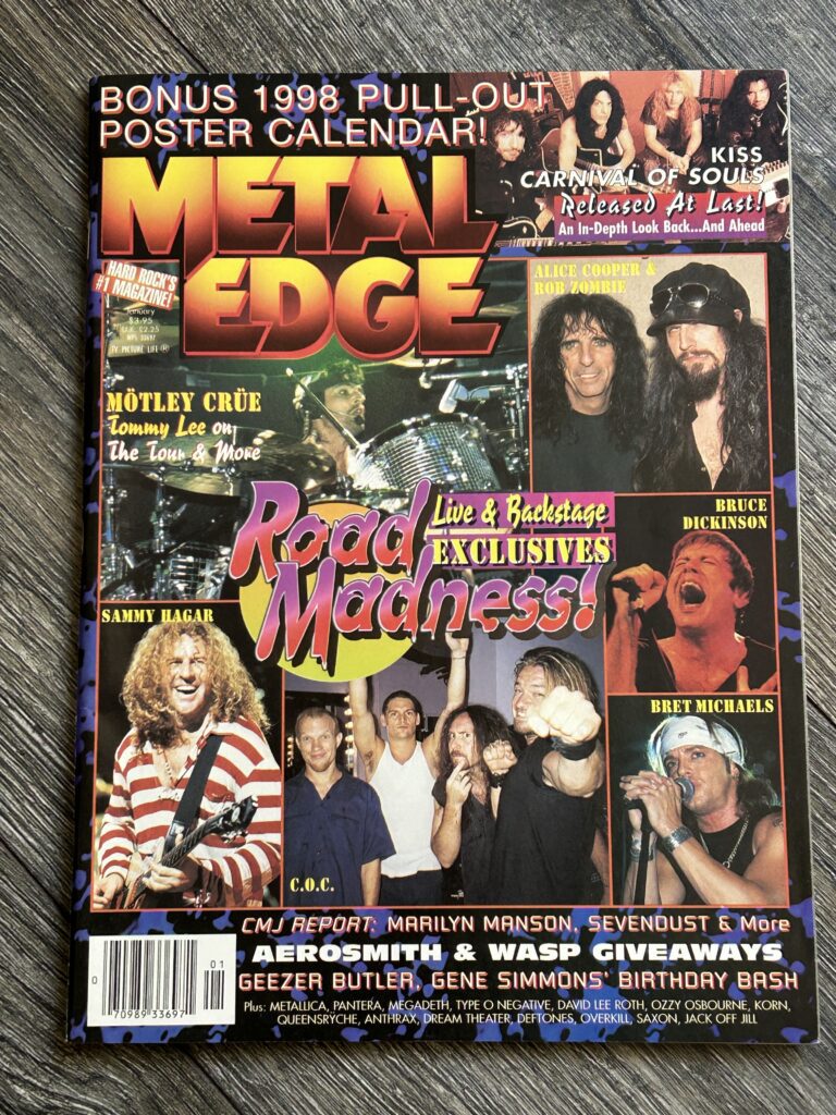 KISS Magazine Metal Edge Jan 1998 Carnival Of Souls Vintage Kiss Crue C.O.C