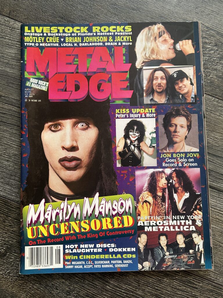 KISS Magazine Metal Edge Aug 1997 Vintage Kiss Marilyn Manson Metallica Poster