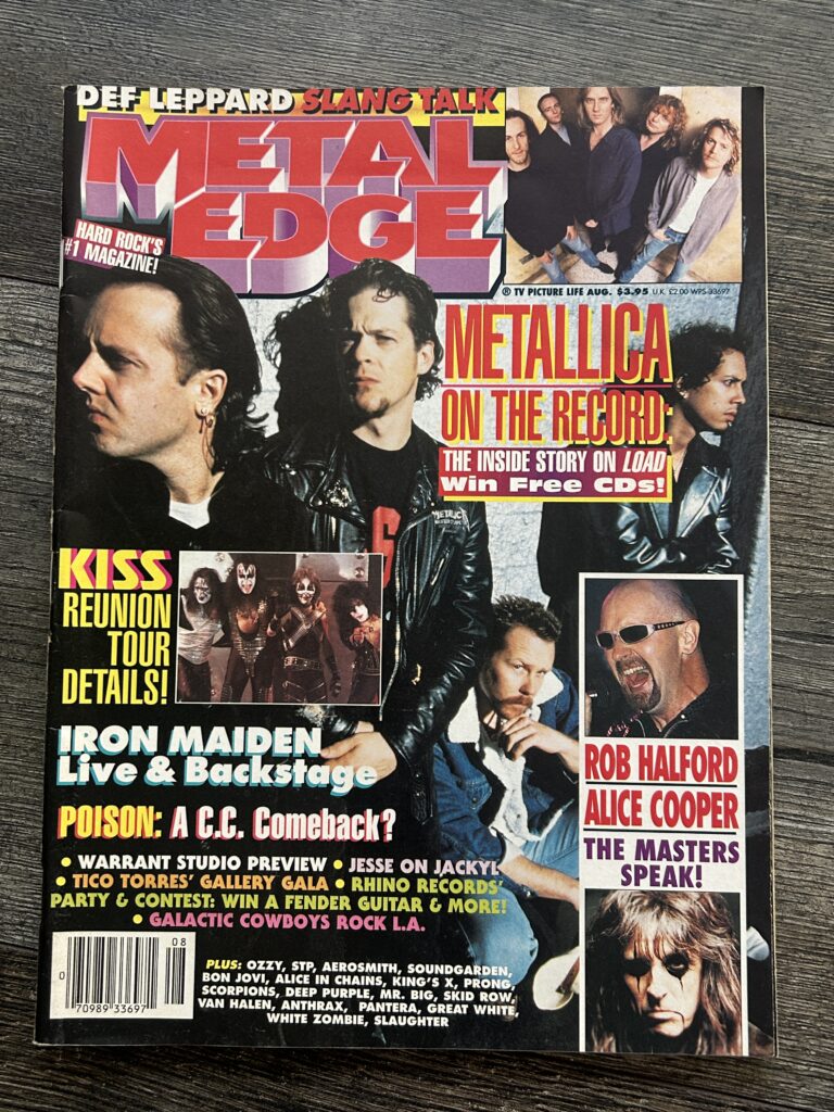 KISS Magazine Metal Edge Aug 1996 Vintage Kiss Reunion Tour Metallica Def Maiden