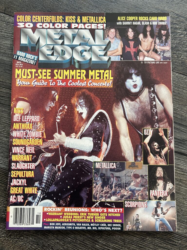 KISS Magazine Metal Edge Oct 1996 Vintage Kiss Centerfold Poster Metallica