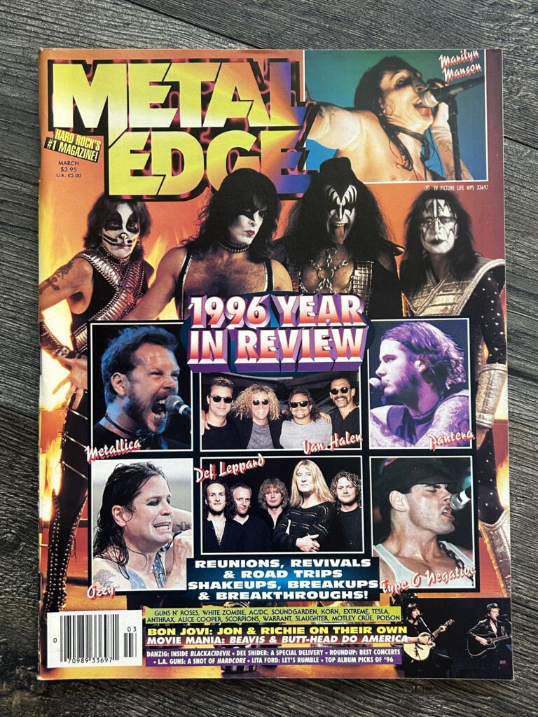 KISS Magazine Metal Edge 1997 Vintage Kiss Centerfold Poster Metallica Danzig